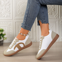 Chaussures plates à lacets pour femmes, taille plus, en EVA, couleur rétro européenne et américaine, pour l'automne, entraînement, marche, transfrontalières
