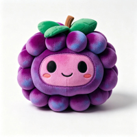 Fabricant OEM ODM, coussin en peluche doux en forme de raisin personnalisé, brodé avec du coton PP, coussin rembourré en forme de fruit pour cadeau et décoration intérieure