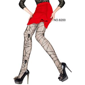 Offre Spéciale vente en gros fantôme chaussettes Halloween résille bas toile d'araignée <span class=keywords><strong>taille</strong></span> haute femmes maille grand crâne collants - Product Image 2