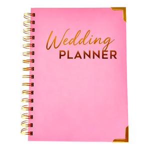 Carnet de planification de <span class=keywords><strong>mariage</strong></span> <span class=keywords><strong>personnalisé</strong></span> avec reliure spirale dorée, couverture rigide, papier d'art, estampage à chaud, carton duplex, logo <span class=keywords><strong>personnalisé</strong></span> - Product Image 1
