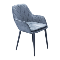 Chaises de salle à manger en velours de luxe au design nordique moderne avec pieds en métal pour la maison, le bar et l'appartement