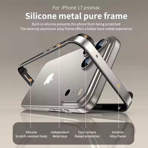 Coque de téléphone en métal aluminium pour iPhone 17 Pro Max 16 15 14, protection antichoc, cadre métallique, <span class=keywords><strong>dos</strong></span> ouvert, dissipation rapide de la chaleur - Product Image 4