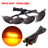 4 pièces de feux de jour LED jaunes pour calandre de voiture, feux de jour LED décoratifs, feux d'avertissement, feux antibrouillard pour camionnette, 12V, contrôle Raptor