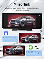 Xlintek Monitor mobil 720P, Monitor mobil Versi SENTUH 10 inci, koneksi Carplay nirkabel otomatis dengan navigasi Gps telepon