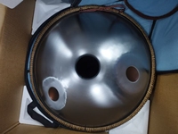 22Inch Stainless Steel 440/432HZ Hand Drum 14 Note Golden Eyes D Kurd Handpan Drum