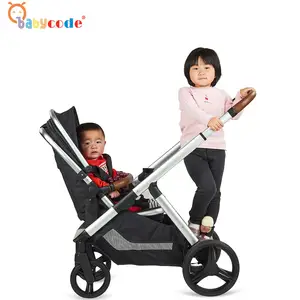 2021 new design factory luxury two kids stroller with buggy board