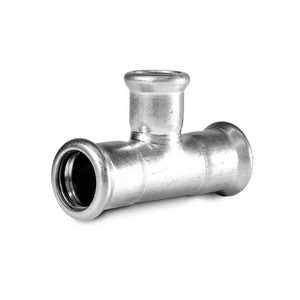 Raccordo a T ridotto in acciaio al carbonio 54 x 42 x 54 per sistemi HVAC - Product Image 1