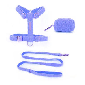 Arnés personalizado para perro Teddy Sherpa, dispensador de bolsas para caca, juego de Correa y Collar para perro resistente y cálido - Product Image 1