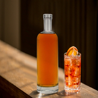 Nouveau design Bouteilles en verre dépoli 500ml 750ml Rhum Tequila Vin Brandy Bouteille vide avec liège