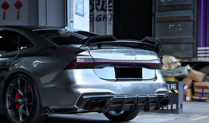 Para el nuevo <span class=keywords><strong>Audi</strong></span> <span class=keywords><strong>A7</strong></span> C7, parachoques de labio delantero de fibra de carbono, envolvente de viento, pequeños recortes de escape, envolvente de viento para un estilo óptimo - Product Image 4