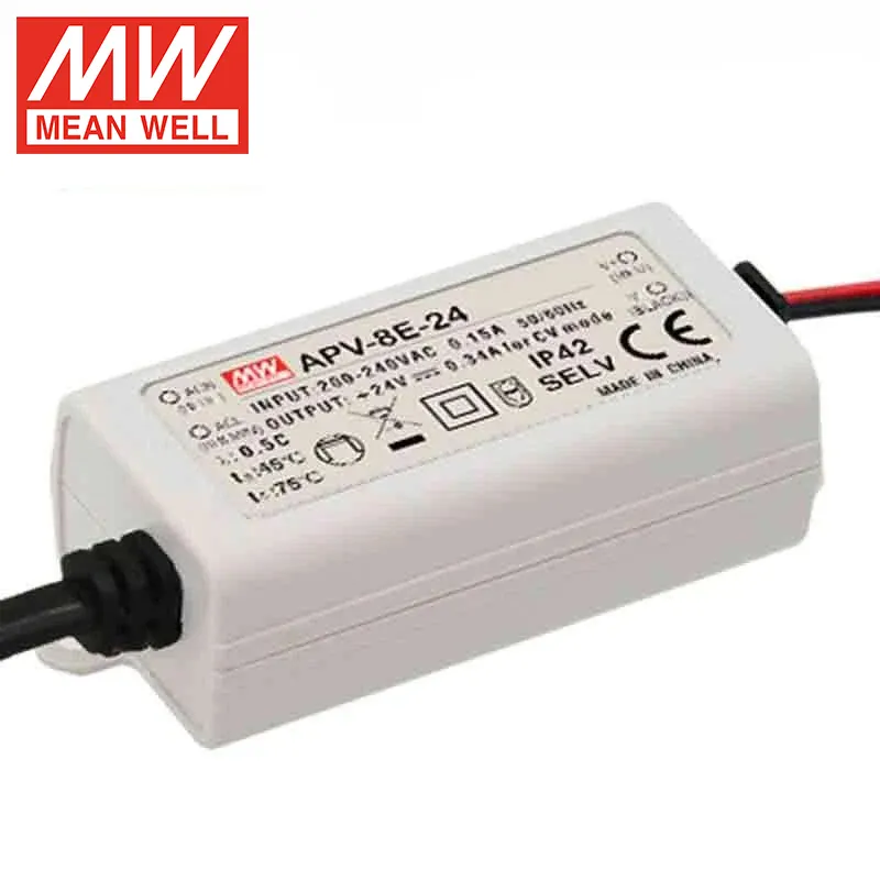 MEAN WELL APV-8E-24 Constant Voltage Single Output Fully Isolated Plastic Case IP42 LED Driver