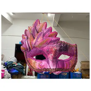 Customize Inflatable Pink Mask Inflatable Mark Balloon For Masquerade Decoration