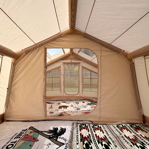 Carpa inflable familiar de dos dormitorios y una sala de estar, de doble capa, de tela Oxford, equipo de camping para glamping al aire libre. - Product Image 4