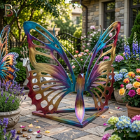Chaise Papillon Peinte en Métal, Artisanat d'Art, Statue Décorative pour Maison et Jardin, Fourniture d'Usine, Découpe et Impression