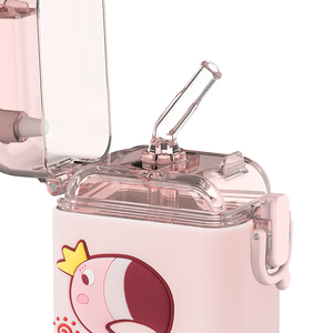 Bouteille de sport PINKAH 280 ml personnalisée avec motif de dessin animé 3D mignon, avec couvercle à paille carrée, accessoire en plastique pour les enfants à l'école - Product Image 2