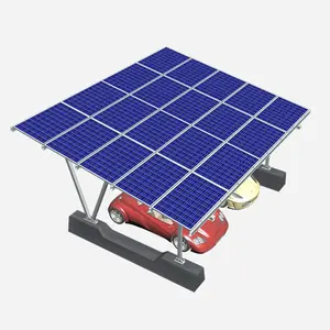 Sunpal Tahan Air PV Carport Solar Bracket Menginstal Di Tanah Terbuka Area