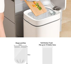 <b>Blue</b> Square Bottom Disposable PE Garbage Bags with Heat Seal Household Use <b>Roll</b> - Product Image 4