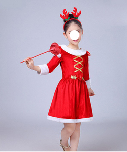 Abito da principessa per bambine invernali Babbo Natale abiti natalizi a maniche lunghe da ballo per feste di Natale e film costumi da Babbo Natale - Product Image 2