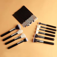 Lot de 25 pinceaux de maquillage personnalisés, grand pinceau, poudre libre, fond de teint, fard à joues, pinceaux personnalisés, marque privée