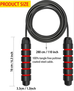 CHOOYOU – poignée pondérée d'entraînement de Fitness, fil d'acier enduit de PVC, vitesse réglable, <span class=keywords><strong>corde</strong></span> à <span class=keywords><strong>sauter</strong></span> - Product Image 3