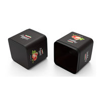Boîte d'emballage de tabac carrée noire en PP de qualité supérieure personnalisée petit seau en plastique PP IML inviolable avec couvercle