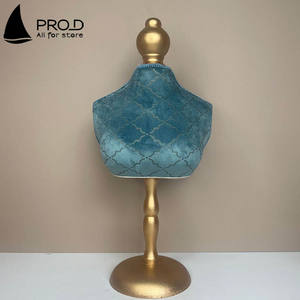 Vente d'usine <span class=keywords><strong>Vintage</strong></span> Wrap tissu porte-bijoux lettre dentelle demi-sein <span class=keywords><strong>Mannequin</strong></span> en bois colliers présentoirs - Product Image 2