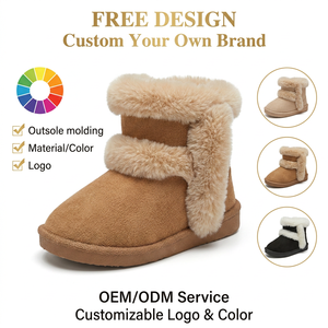 Bottes <span class=keywords><strong>de</strong></span> <span class=keywords><strong>neige</strong></span> tendance à semelle souple pour bébé, chaudes et doublées <span class=keywords><strong>de</strong></span> peluche épaisse, chaussures d'hiver pour tout-petits avec col en fourrure exquise, bottes <span class=keywords><strong>de</strong></span> marche pour nourrissons, vente en gros - Product Image 2