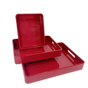 Bandeja de laca artesanal vietnamita Bandeja de servicio brillante artística para regalos, decoración o exhibición - Product Image 1