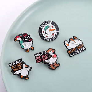 <span class=keywords><strong>In</strong></span> My Silly Goose Era Épingle en émail dans une humeur idiote Goosey Certifié Oie idiote Broche drôle Badge de revers Bijoux Cadeaux pour amis - Product Image 1