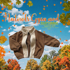 Abrigo Informal Estampado Antiarrugas Estilo Coreano para Bebé, Chaqueta Retro de Otoño para Niñas, Sudadera con Contraste de Color, Poliéster/Algodón - Product Image 1