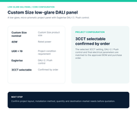 Panneau LED 40W sur mesure à faible éblouissement UGR19, 3 températures de couleur, avec driver DALI-2 Push Eaglerise pour projets commerciaux