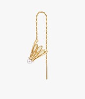 Boucles d'oreilles Threader inspirées du badminton, résistantes au ternissement et durables, plaquées or 18 carats, accessoire sportif de luxe abordable, cadeau
