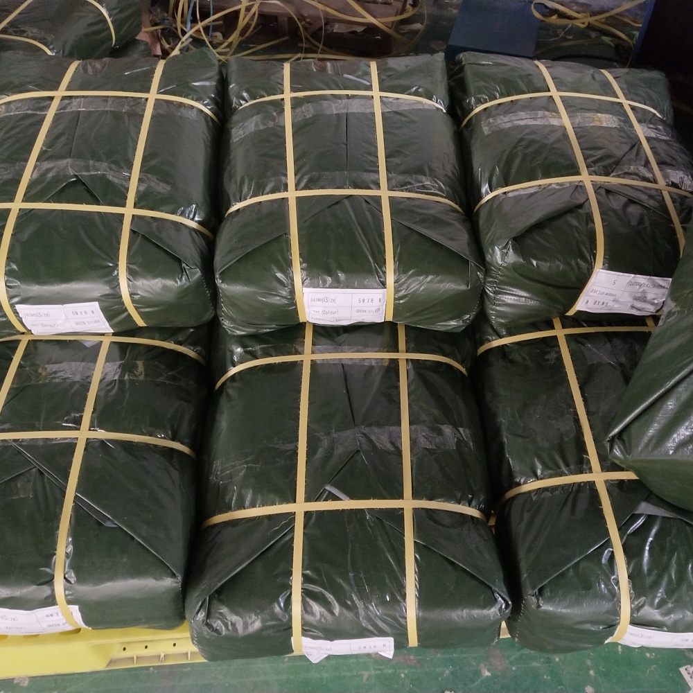 Green 4x5 Meters PE Coated Anti-UV Waterproof Outdoor Medium Weight Fabric Tarpaulin Covering Plain for Industry Agriculture Use