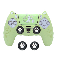 Coque de protection en silicone anti-transpiration avec oreilles de chat mignonnes pour manette de jeu PS5 – Accessoires de jeu – Offre spéciale
