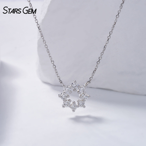 Starsgem 0.96ct 2.6mm Round Brilliant Lab Grown Diamond Color <b>D</b> 18K White Gold 75% Purity Classic Unisex Pendant <b>Necklace</b> - Product Image 1