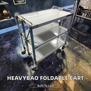 Carrito Plegable de Acero Inoxidable para Servicio de Alimentos en Hoteles y Restaurantes - Product Image 6