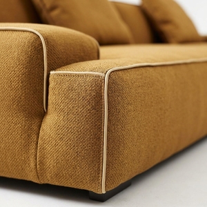 Stoff-Relaxsofa, modernes L-förmiges Ecksofa mit hochdichtem Schaumstoff und Holzbeinen für Hotel und Wohnzimmer - Product Image 2