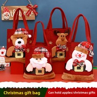 Sacs cadeaux de Noël, sacs à bonbons, sacs fourre-tout en forme de pomme, sacs en tissu de chanvre, style européen et américain