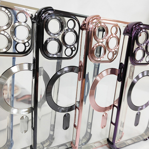 Étui de téléphone de haute qualité à bas prix, série 17, gel de silice liquide, plaqué or, protection magnétique anti-chute, support de cadre d'appareil photo - Product Image 5