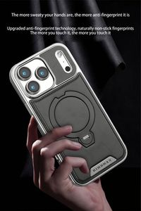 Luxury Electroplating PU Leather Phone Case for <b>iPhone</b> 17 15 Pro Max Plus Business Rotation Ring Magnetic <b>Stand</b> Shockproof Cover - Product Image 6