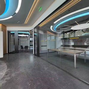 アルミフレームシステム付きの表示可能なガラス壁、オフィス & 商業プロジェクトのための二重ガラス音響断熱パネル - Product Image 1