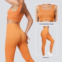 Ensemble de yoga sans couture taille haute sculptant pour femme – Pantalon long anti-plis à séchage rapide pour le fitness et le sport