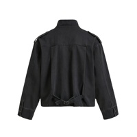 Veste de travail pour homme à col montant en sergé de coton délavé style vintage, avec fermoir de pompier, fabricant OEM ODM à faible MOQ