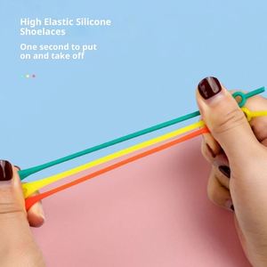 Lacets élastiques en silicone tendance, colorés, 2,5 cm, sans nœuds, pour adultes et enfants, unisexe, polyvalents - Product Image 1