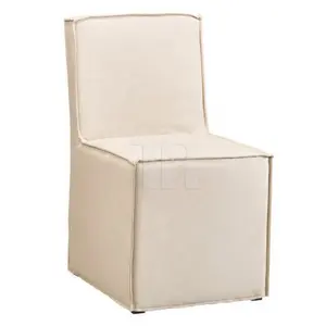工厂定制家具椅子活动婚礼软垫亚麻面料滑盖餐椅