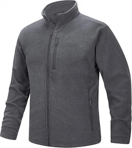 Chaqueta <span class=keywords><strong>de</strong></span> forro polar con cremallera completa para <span class=keywords><strong>hombre</strong></span> con logotipo personalizado del fabricante, chaqueta <span class=keywords><strong>de</strong></span> manga larga polar suave cálida y ligera con sudadera con bolsillos - Product Image 4