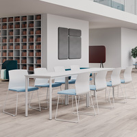 Chaise de bureau empilable moderne et élégante, chaise de conférence en plastique pour salle de visite, DESTON GJ006B, garantie 5 ans pour le bureau et la maison