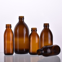 Vente en gros de 30ml 60ml 100ml 150ml 200ml 300ml 500ml Bouteille en verre liquide orale ambre médicale vide pour sirop