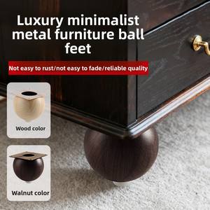 Pieds de meubles en métal de luxe moderne |   Pieds de support finition grain de bois avec <span class=keywords><strong>trou</strong></span> pour évier, pour canapé, buffet et meuble TV - Product Image 4