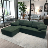 Canapé modulaire classique de style nordique, style européen, capitonné, garni d'éponge, en forme de L, convertible en lit pour salon